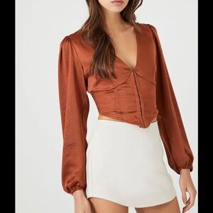 Satin Bustier Crop Top